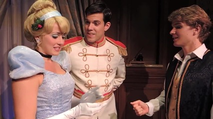 Tommy meets Cinderella and Prince Charming with Allie at Princess Fairytale Hall at Christmas Party