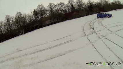 Golf R32 snow fun! Filmed from Quadcopter