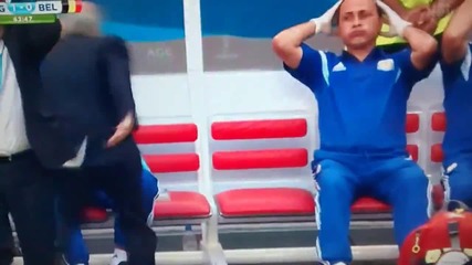 Ето как реагира треньора Алехандро Сабела след като Аржентина уцели греда на вратата на Белгия!