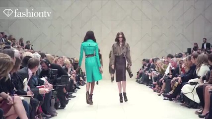 Burberry Runway Show ft Anja Rubik - London Fashion Week Spring 2012 Lfw