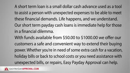 Easypaydayapproval Center For Short Term Loans