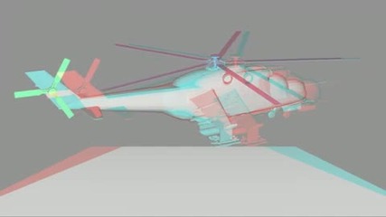 Anaglyph 3d - хеликоптер (гледа се с 3д очила) 