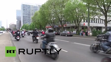 Germany: Hundreds of bikers ride through Berlin to protest against intolerance