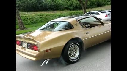 Златист Pontiac Trans Am 1978 бърнаут 