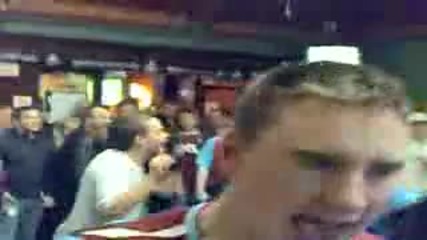 West Ham fans in a pub 