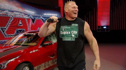Brock Lesnar destroys J&J Security's prized Cadillac: Raw, July 6, 2015