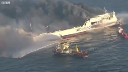 Пожар на Ферибот - 9.10.2010г ! Passengers rescued from ferry in Baltic Sea 