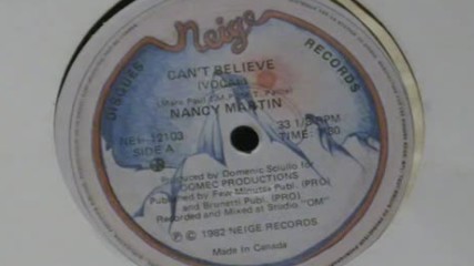 Nancy martin - Can`t believe original club mix 1982