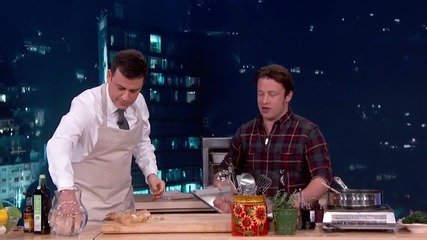 Jimmy Kimmel and Jamie Oliver Cook British Meatballs
