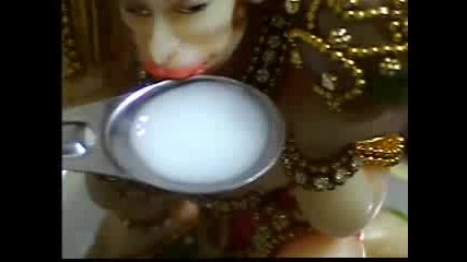 Hanuman drinking milk 