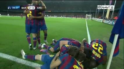 Barcelona 4:1 Arsenal (06.04.2010г., 2:1 гол на Меси, 1/4 финал за Шл) за Шл 