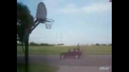 Basketball Shot from Speeding Jeep 
