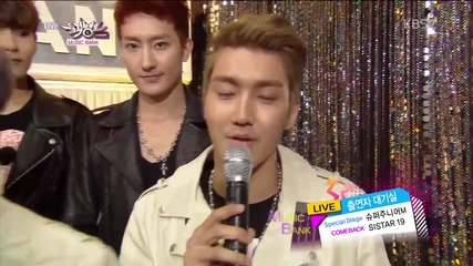(hd) Sistar 19 & Super Junior- M - Interview ~ Music Bank (01.02.2013)