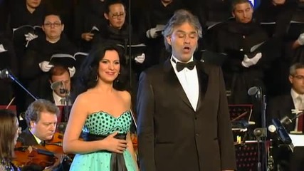 Andrea Bocelli et Angela Gheorghiu - Libiamo ne lieti calici (concerto al Colosseo 2009)