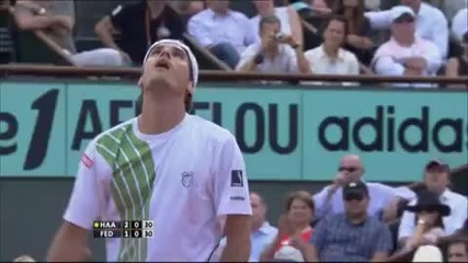 Federer vs Haas Fo 09 4th Rd Highlights [part 2]