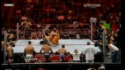 Raw 04/06/09 John Morrison & The Miz vs Primo & Carlito ( Unifed tag team championship)