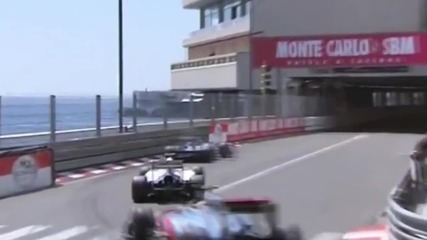 F1 Гран при на Монако 2012 - Maldonado засича и блъска Perez [hd]