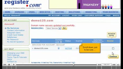 Updating Dns at Register.com by www.vivahost.com