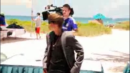 Justin Bieber and Kim Kardashian Behind - the - Shoot - Elle Magazine September 2010 