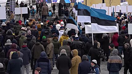 Estonia: Hundreds protest high electricity prices in Tallinn