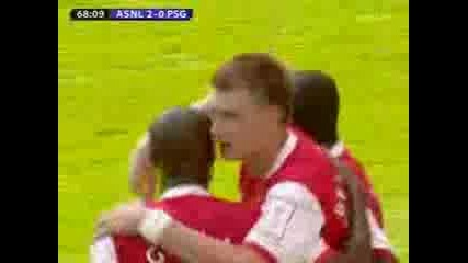 Arsenal vs PSG - Goal By Nicklas Bendtner