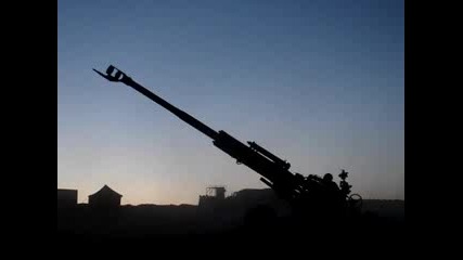 Artillery Firing At Dusk In Afghanistan