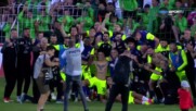 Футболистите на Лудогорец отпразнуваха спечелената титла след победата над Черно море
