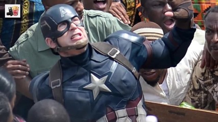 Папарашки снимки по време на снимките на филма Капитан Америка: Гражданска Война (2016)