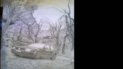 Drawing made by Mehmed Rakifov - Vw Golf 4