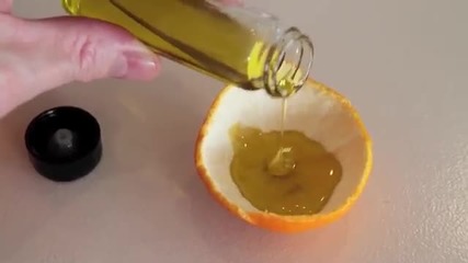 Как да направим декоративна свещ от кората на портокал
