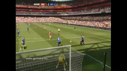 Arsenal vs Middlesbrough 2:0 fabregas goals