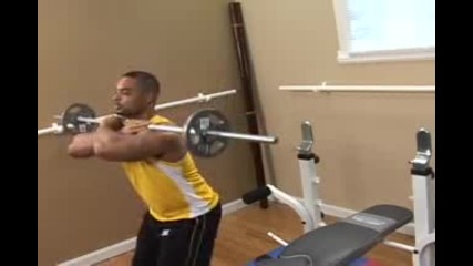 Бодибилдинг упражнения - Клек с щанга на рамене Vbox7 