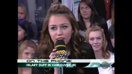 Miley Cyrus Gets A Call From Hilary Duff [hq]