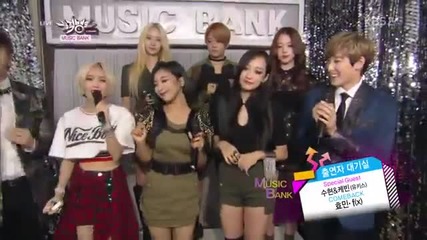 140704 Hyomin & f(x) - Interview @ Music Bank