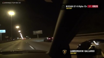 Lamborghini Gallardo Ur Tt vs Nissan Gtr Ams Alpha 12 (360 km-h) (224 Mph)