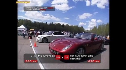 Bmw M5 E60 Evotech vs Ferrari 599 Fiorano