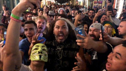 Matt Hardy leads a Woken parade on Bourbon Street