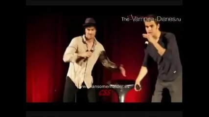 Ian, Paul & Nina funny moments part 7 Mash-up Interviews Vampire Diaries