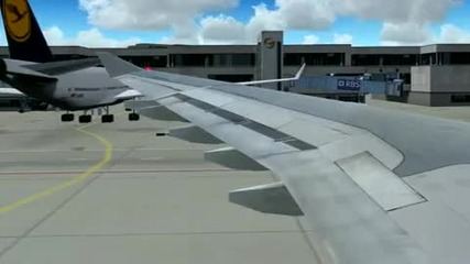 Fs9: Airbus A340 Landing at Frankfurt Airport 