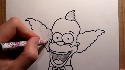 10th drawing Krusty the Clown (herschel Krustofski) 