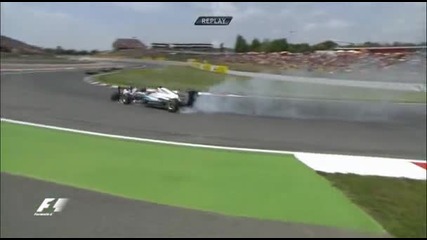 F1 Гран при на Испания 2012 - Schumacher се блъска в Senna [hd]