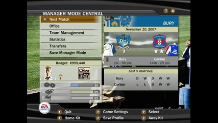 Fifa 07 - Manager Mode Bury Season 02 Епизод 24