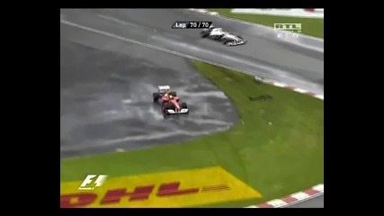 Фелипе Маса изпреварва Камуй Кобаяши в последните метри !!! Формула 1 Канада 2011.