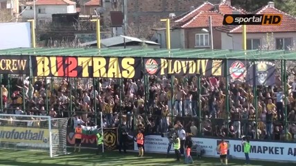 Радост след победния гол за Ботев Пловдив