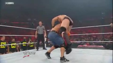Wwe Raw 8_9_10 Johncena and Brethart Vs. Edge and Chris J ericho On Lumberjack Match (nexus