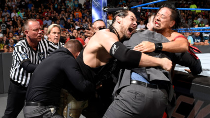 Shinsuke Nakamura ignites a pre-match brawl with Baron Corbin: SmackDown LIVE, July 11, 2017