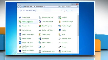 Windows® 7: Delete data file backup