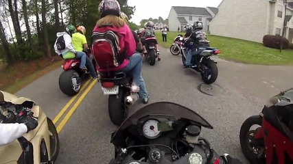 Hot girl + sport bike + rear tire = Funny Fail