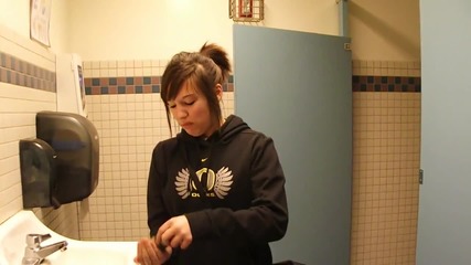 cinnamon challenge in the girls bathroom ;)