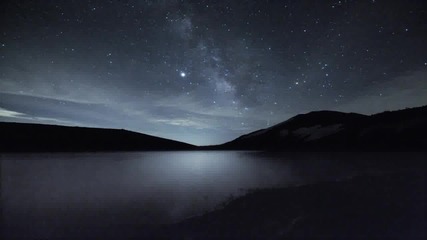 Time Lapse - Mлечния път над езерото Hakuba (hd 720p) 